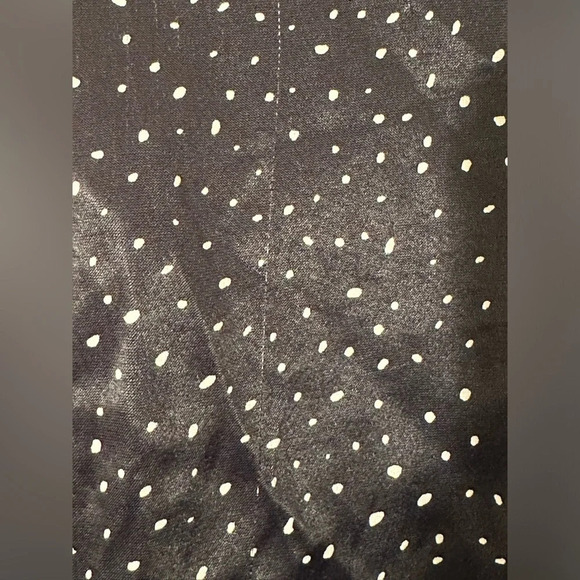 NWT ZARA Black Blouse White Mini Polka Dots Long Sash Wrap Top Collar LARGE - Picture 10 of 12